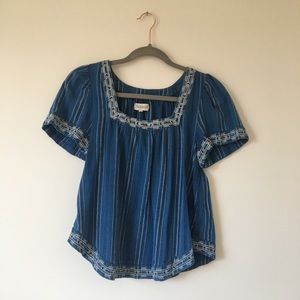 Madewell denim boho blouse
